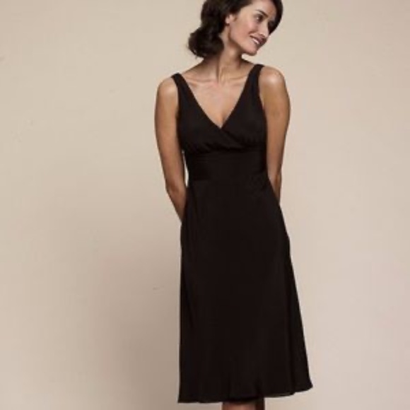 J. Crew silk chiffon Sophia dress (black) - Picture 1 of 8